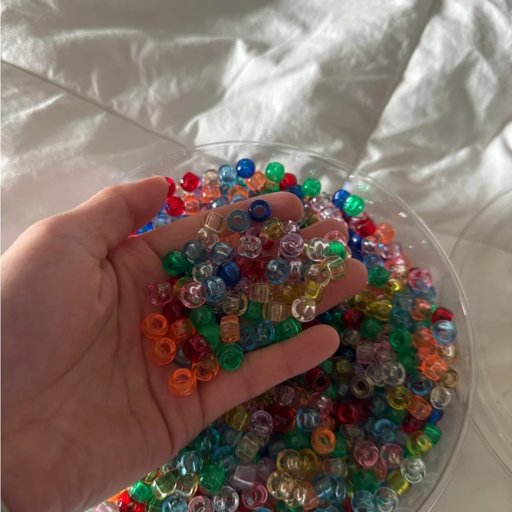 OPENED Bead Landing 1lb Assorted Pony Beads - Multi-Color Translucent